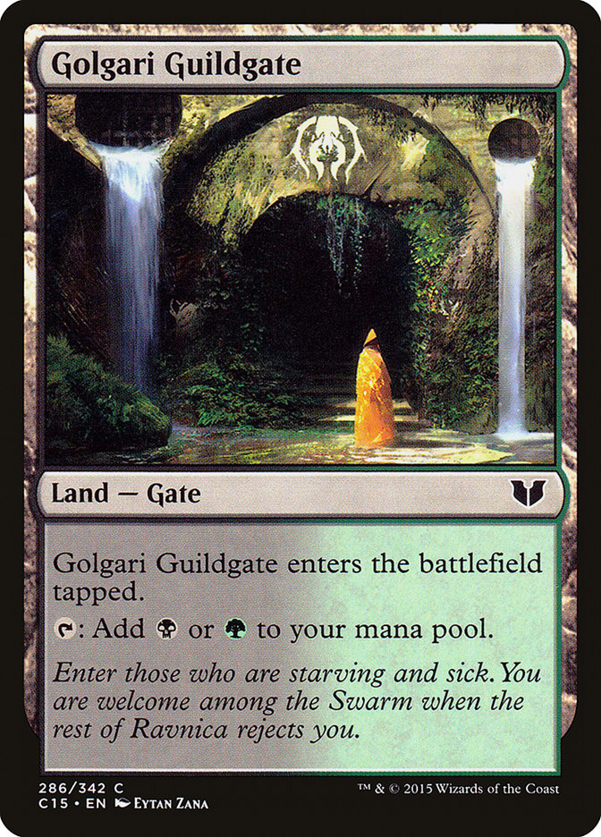 This Is An Image Of The Magic The Gathering Card Golgari Guildgate From The Set Foundations - Designed By Artist Eytan Zana