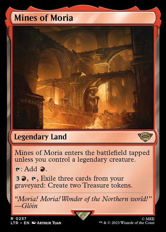 This Is An Image Of The Magic The Gathering Card Mines of Moria From The Set The Lord of the Rings: Tales of Middle-earth - Designed By Artist Arthur Yuan