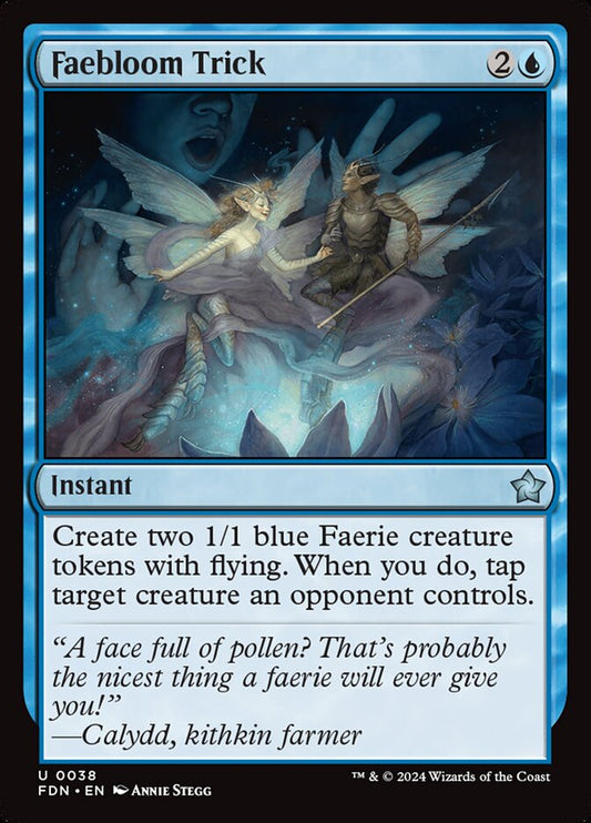 This Is An Image Of The Magic The Gathering Card Faebloom Trick From The Set Foundations - Designed By Artist Annie Stegg