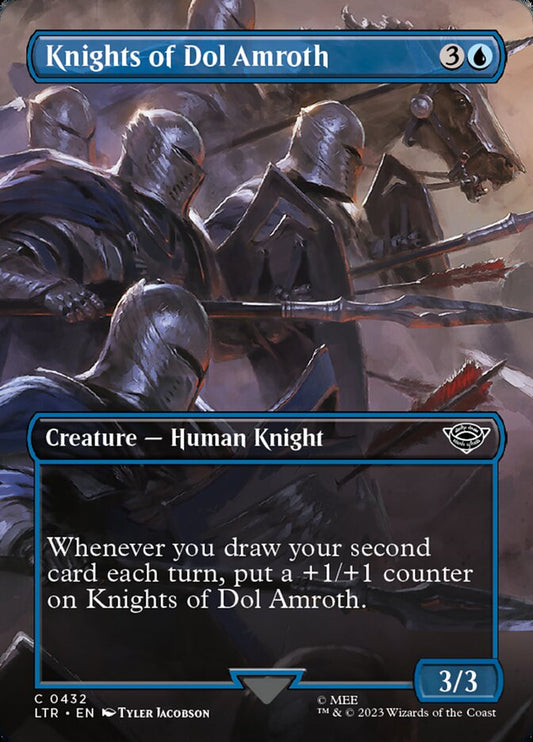 This Is An Image Of The Magic The Gathering Card Knights of Dol Amroth From The Set The Lord of the Rings: Tales of Middle-earth - Designed By Artist Eelis Kyttanen