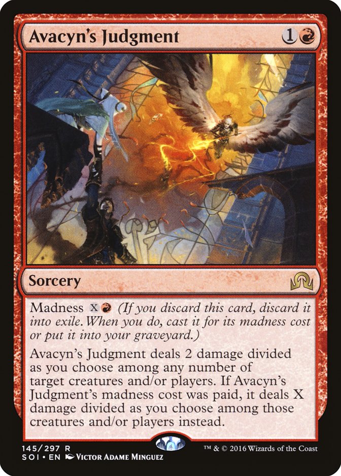 This Is An Image Of The Magic The Gathering Card Avacyn's Judgment From The Set Crimson Vow Commander - Designed By Artist Victor Adame Minguez