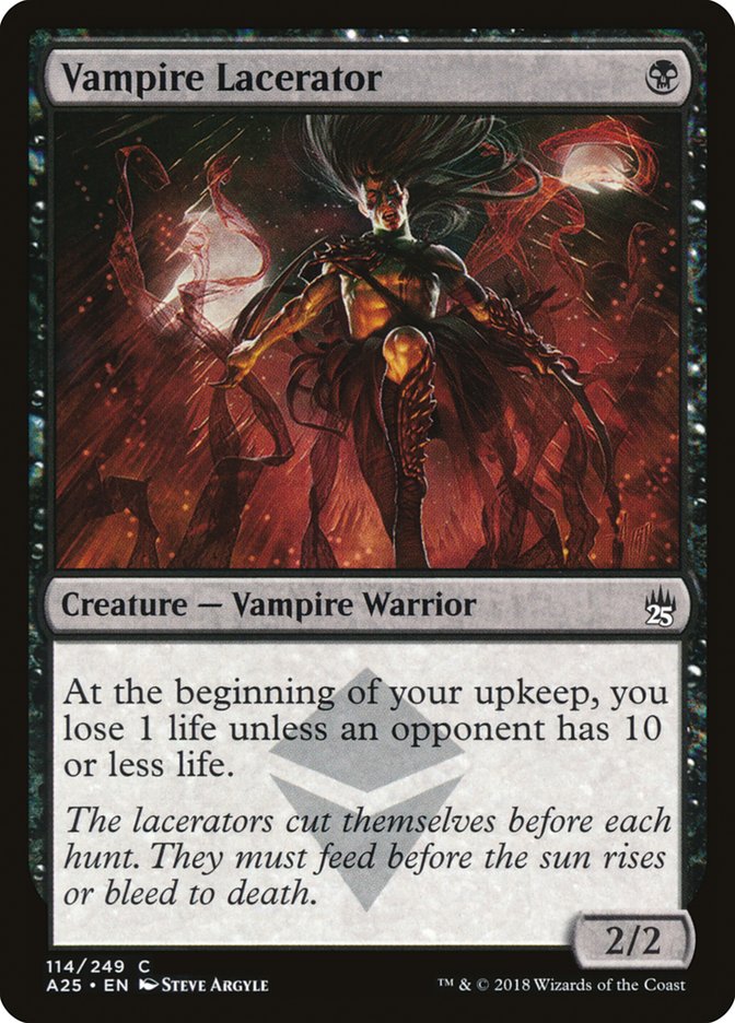 This Is An Image Of The Magic The Gathering Card Vampire Lacerator From The Set Masters 25 - Designed By Artist Steve Argyle