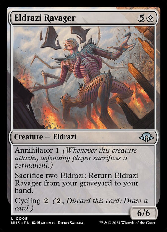 This Is An Image Of The Magic The Gathering Card Eldrazi Ravager From The Set Modern Horizons 3 - Designed By Artist Martin de Diego Sádaba
