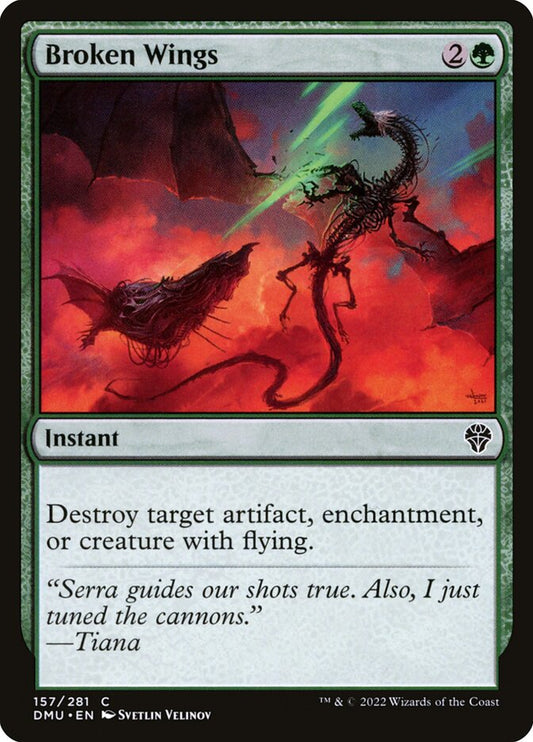 This Is An Image Of The Magic The Gathering Card Broken Wings From The Set Aetherdrift - Designed By Artist Nils Hamm