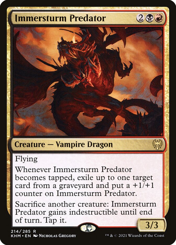 This Is An Image Of The Magic The Gathering Card Immersturm Predator From The Set Foundations - Designed By Artist Nicholas Gregory