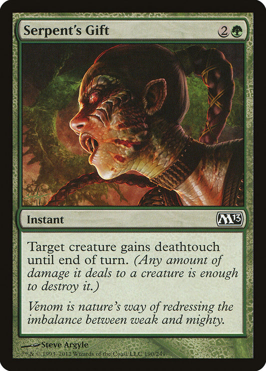 This Is An Image Of The Magic The Gathering Card Serpent's Gift From The Set Magic 2013 - Designed By Artist Steve Argyle