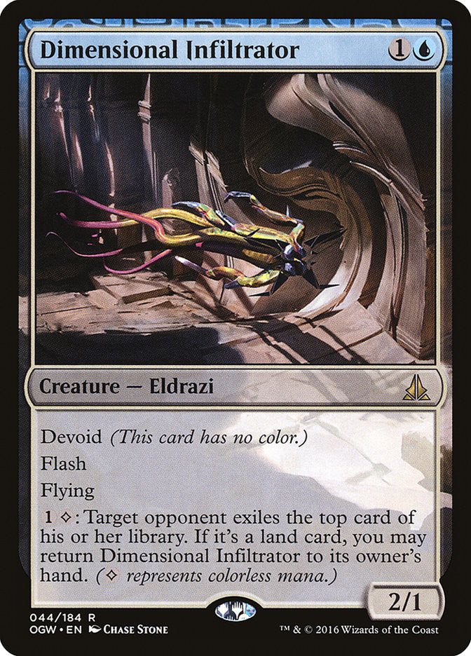This Is An Image Of The Magic The Gathering Card Dimensional Infiltrator From The Set Oath of the Gatewatch - Designed By Artist Chase Stone
