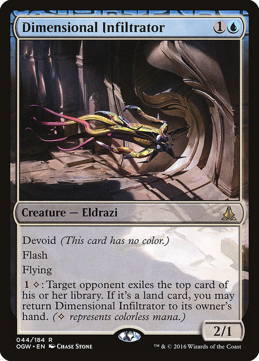This Is An Image Of The Magic The Gathering Card Dimensional Infiltrator From The Set Oath of the Gatewatch - Designed By Artist Chase Stone