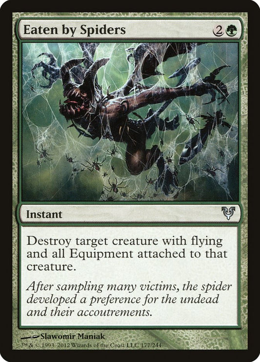 This Is An Image Of The Magic The Gathering Card Eaten by Spiders From The Set Avacyn Restored - Designed By Artist Slawomir Maniak
