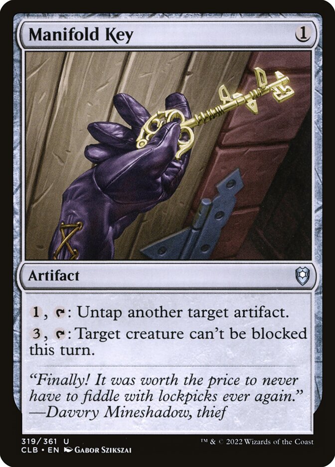 This Is An Image Of The Magic The Gathering Card Manifold Key From The Set Commander Legends: Battle for Baldur's Gate - Designed By Artist Gabor Szikszai