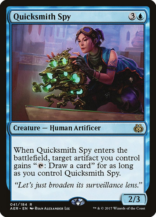This Is An Image Of The Magic The Gathering Card Quicksmith Spy From The Set Aether Revolt - Designed By Artist Ryan Alexander Lee