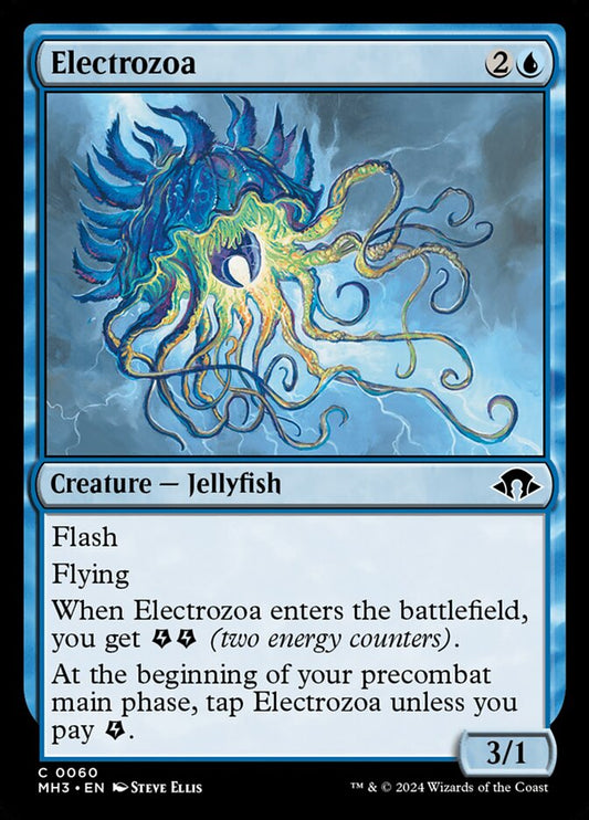 This Is An Image Of The Magic The Gathering Card Electrozoa From The Set Modern Horizons 3 - Designed By Artist Steve Ellis