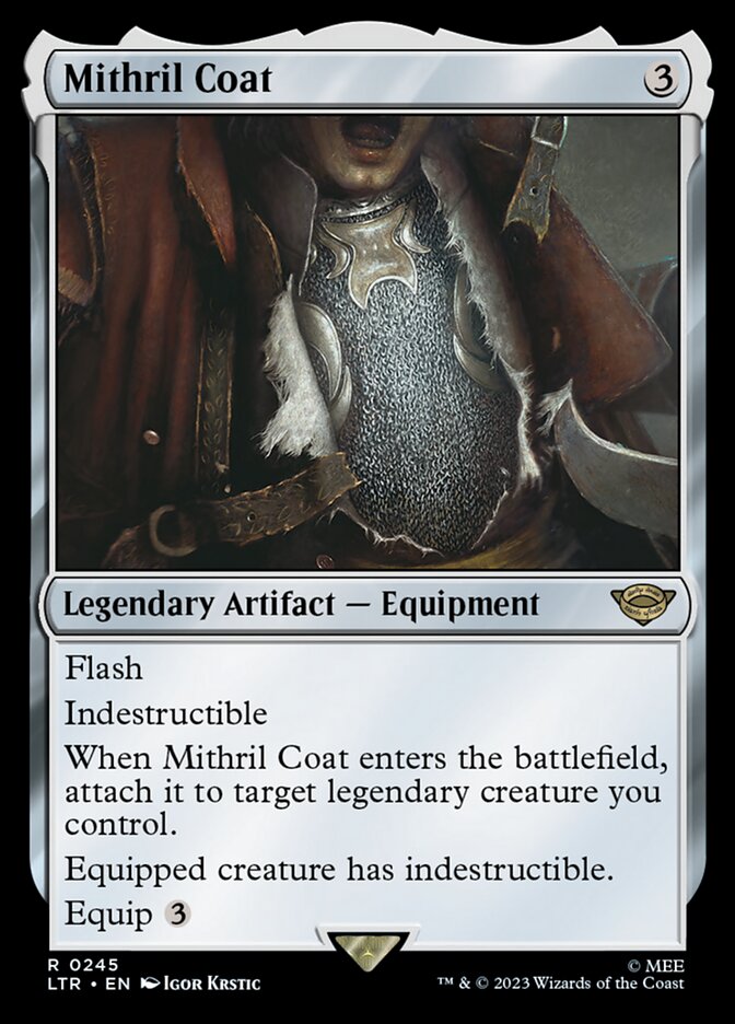 This Is An Image Of The Magic The Gathering Card Mithril Coat From The Set The Lord of the Rings: Tales of Middle-earth - Designed By Artist Igor Krstic