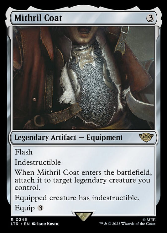 This Is An Image Of The Magic The Gathering Card Mithril Coat From The Set The Lord of the Rings: Tales of Middle-earth - Designed By Artist Igor Krstic
