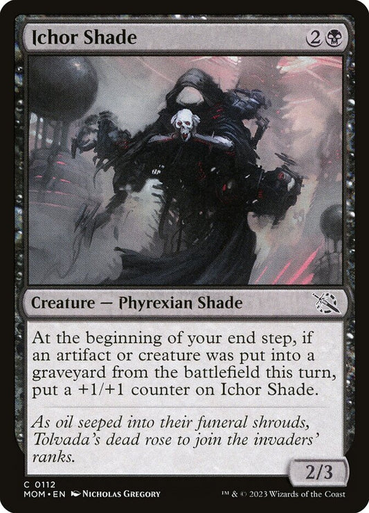 This Is An Image Of The Magic The Gathering Card Ichor Shade From The Set March of the Machine - Designed By Artist Nicholas Gregory