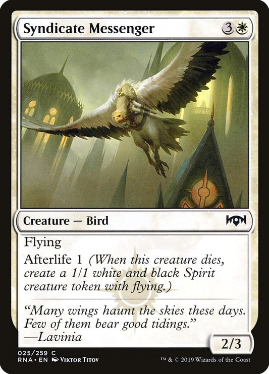 This Is An Image Of The Magic The Gathering Card Syndicate Messenger From The Set Ravnica: Clue Edition - Designed By Artist Viktor Titov