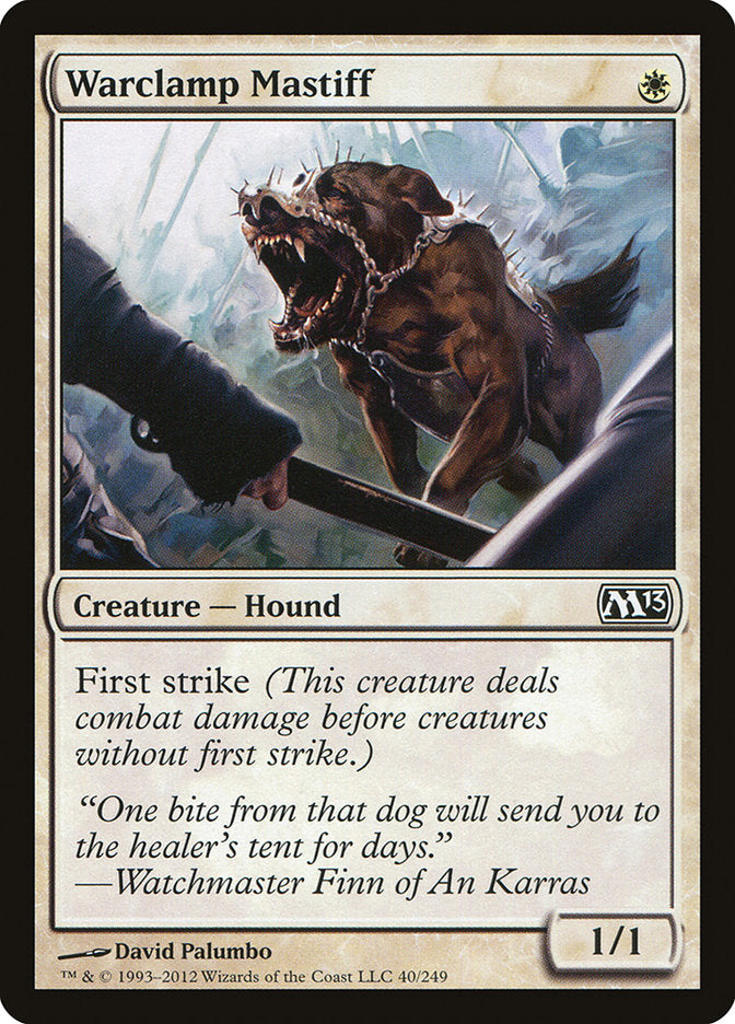 This Is An Image Of The Magic The Gathering Card Warclamp Mastiff From The Set Magic 2013 - Designed By Artist David Palumbo