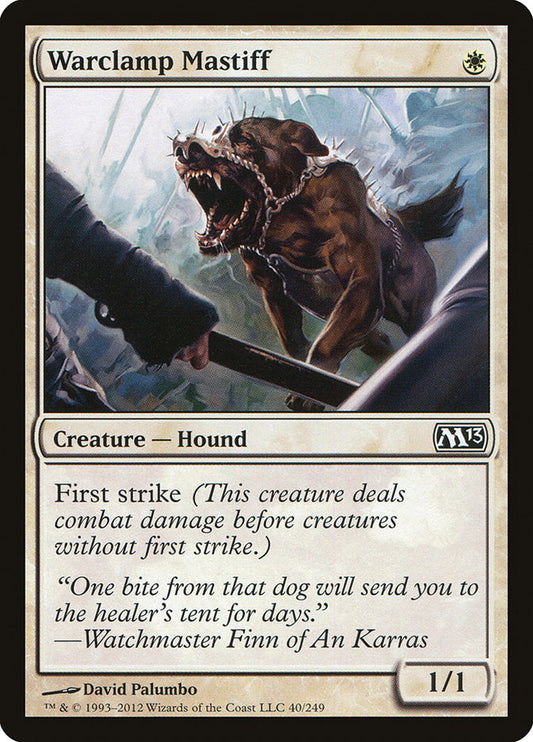 This Is An Image Of The Magic The Gathering Card Warclamp Mastiff From The Set Magic 2013 - Designed By Artist David Palumbo