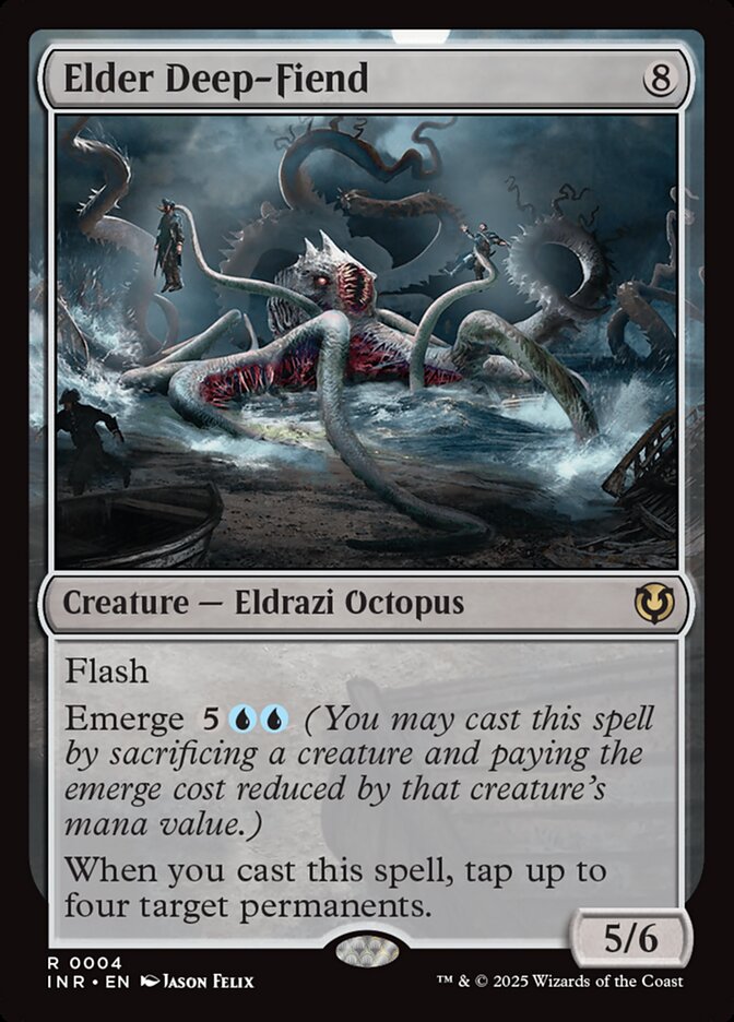 This Is An Image Of The Magic The Gathering Card Elder Deep-Fiend From The Set Innistrad Remastered - Designed By Artist Jason Felix