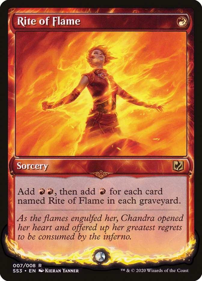 This Is An Image Of The Magic The Gathering Card Rite of Flame From The Set Coldsnap - Designed By Artist Dany Orizio