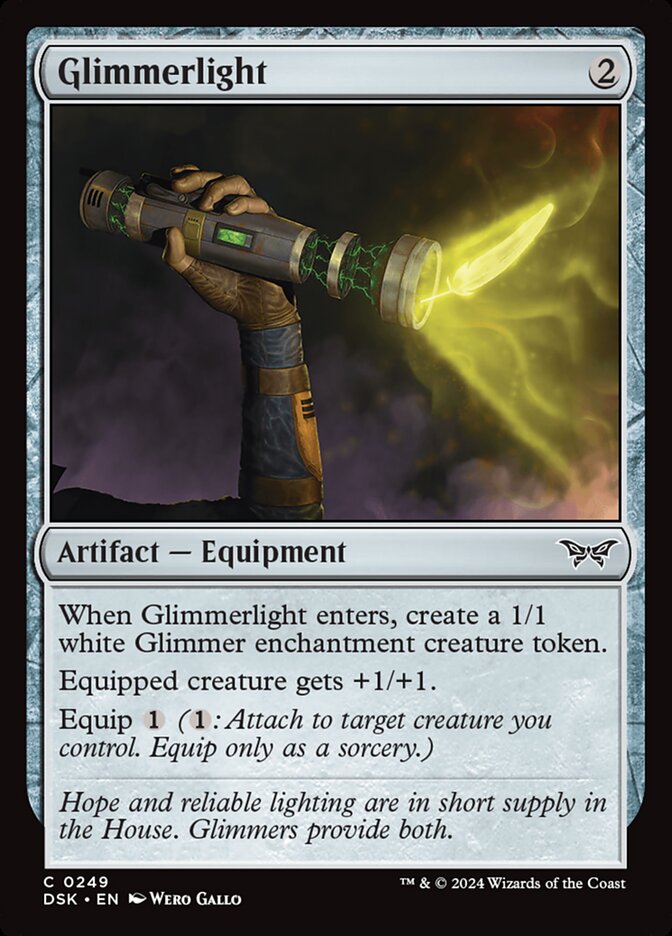 This Is An Image Of The Magic The Gathering Card Glimmerlight From The Set Duskmourn: House of Horror - Designed By Artist Wero Gallo