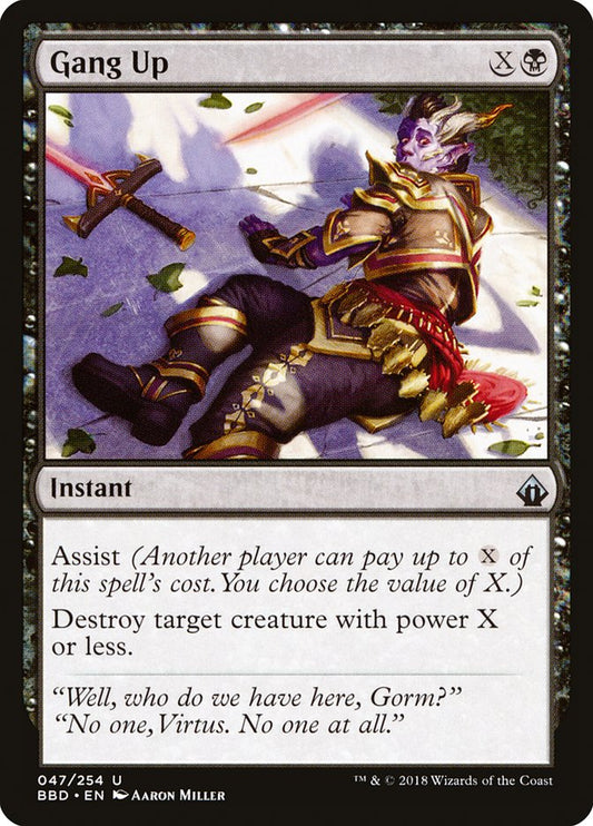 This Is An Image Of The Magic The Gathering Card Gang Up From The Set Battlebond - Designed By Artist Aaron Miller