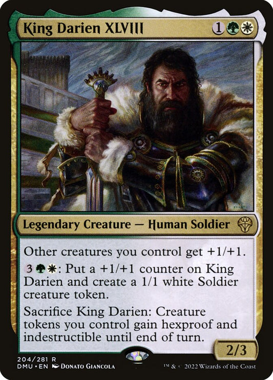This Is An Image Of The Magic The Gathering Card King Darien XLVIII From The Set Dominaria United - Designed By Artist Donato Giancola