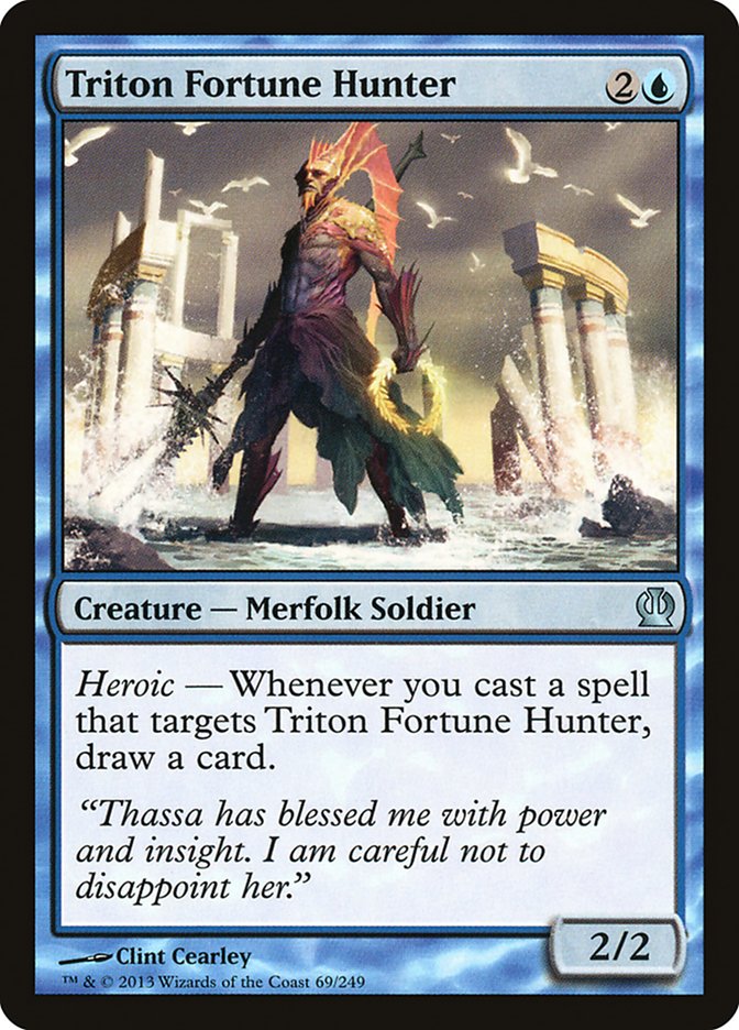 This Is An Image Of The Magic The Gathering Card Triton Fortune Hunter From The Set Theros - Designed By Artist Clint Cearley