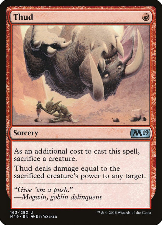 This Is An Image Of The Magic The Gathering Card Thud From The Set Core Set 2019 - Designed By Artist Kev Walker