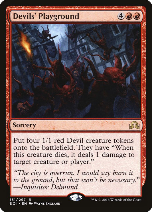 This Is An Image Of The Magic The Gathering Card Devils' Playground From The Set Shadows over Innistrad - Designed By Artist Wayne England