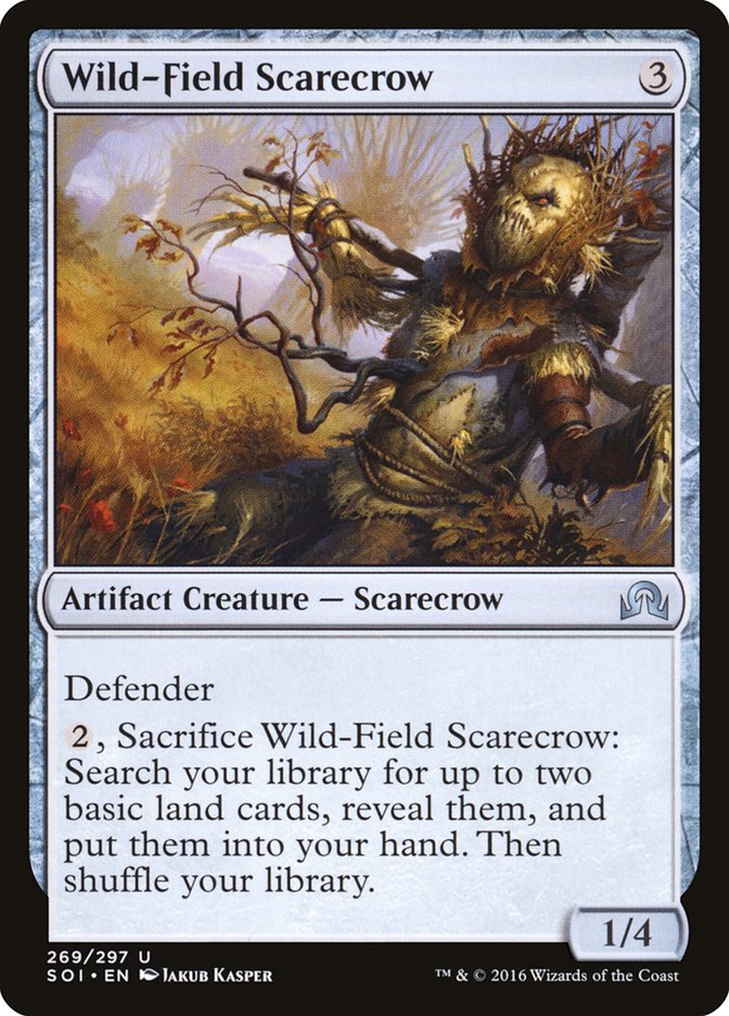 This Is An Image Of The Magic The Gathering Card Wild-Field Scarecrow From The Set Innistrad Remastered - Designed By Artist Jakub Kasper