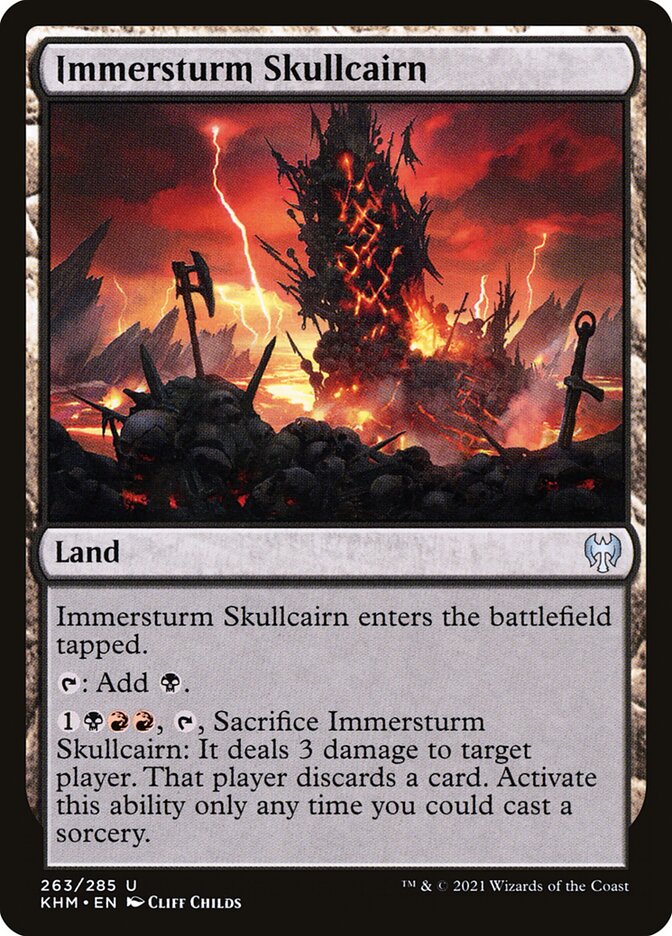 This Is An Image Of The Magic The Gathering Card Immersturm Skullcairn From The Set Kaldheim - Designed By Artist Cliff Childs