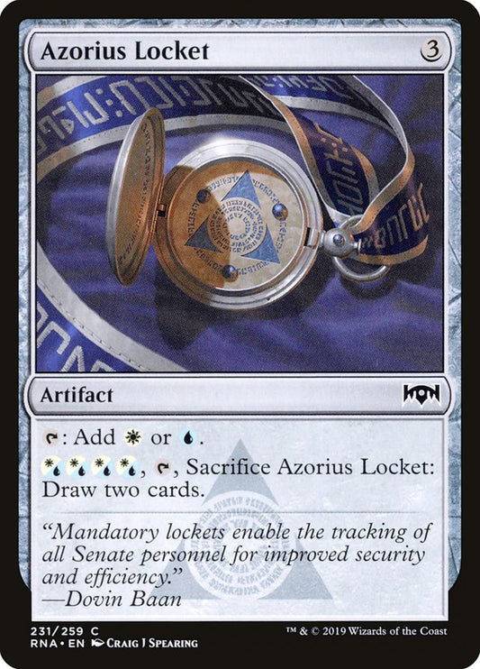 This Is An Image Of The Magic The Gathering Card Azorius Locket From The Set Crimson Vow Commander - Designed By Artist Craig J Spearing
