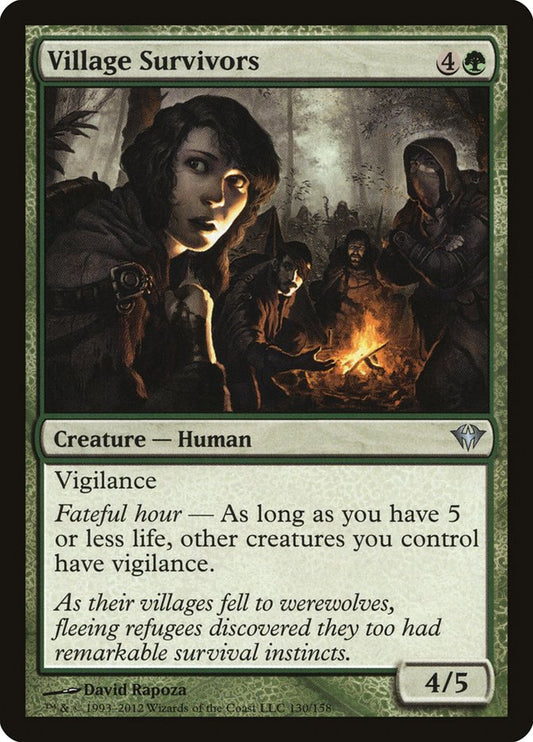 This Is An Image Of The Magic The Gathering Card Village Survivors From The Set Dark Ascension - Designed By Artist David Rapoza