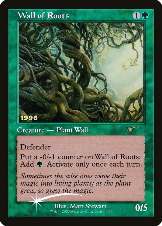 This Is An Image Of The Magic The Gathering Card Wall of Roots From The Set Tarkir: Dragonstorm Commander - Designed By Artist Matt Stewart