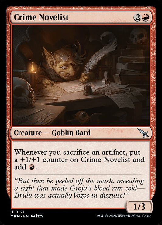This Is An Image Of The Magic The Gathering Card Crime Novelist From The Set Murders at Karlov Manor - Designed By Artist Izzy