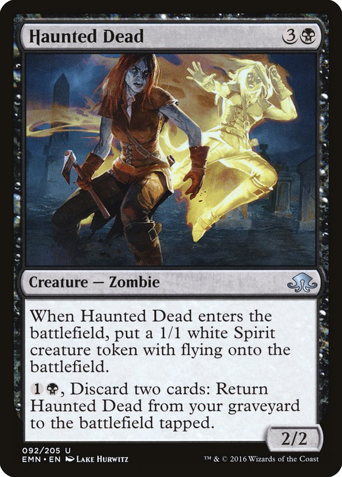 This Is An Image Of The Magic The Gathering Card Haunted Dead From The Set Innistrad Remastered - Designed By Artist Lake Hurwitz