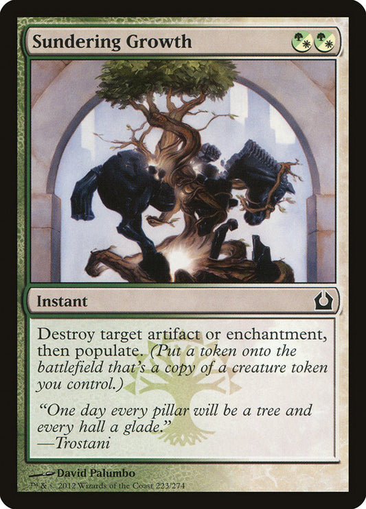 This Is An Image Of The Magic The Gathering Card Sundering Growth From The Set Commander 2019 - Designed By Artist David Palumbo