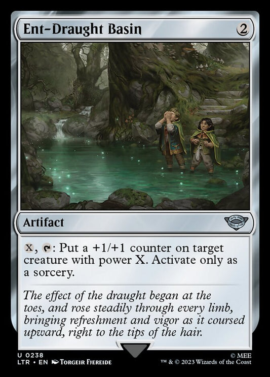 This Is An Image Of The Magic The Gathering Card Ent-Draught Basin From The Set The Lord of the Rings: Tales of Middle-earth - Designed By Artist Torgeir Fjereide