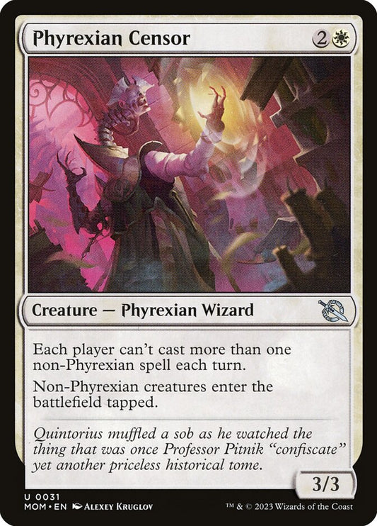 This Is An Image Of The Magic The Gathering Card Phyrexian Censor From The Set March of the Machine - Designed By Artist Alexey Kruglov