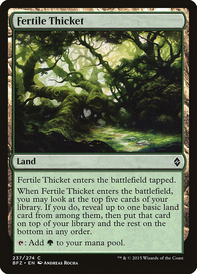 This Is An Image Of The Magic The Gathering Card Fertile Thicket From The Set Duel Decks: Nissa vs. Ob Nixilis - Designed By Artist Andreas Rocha