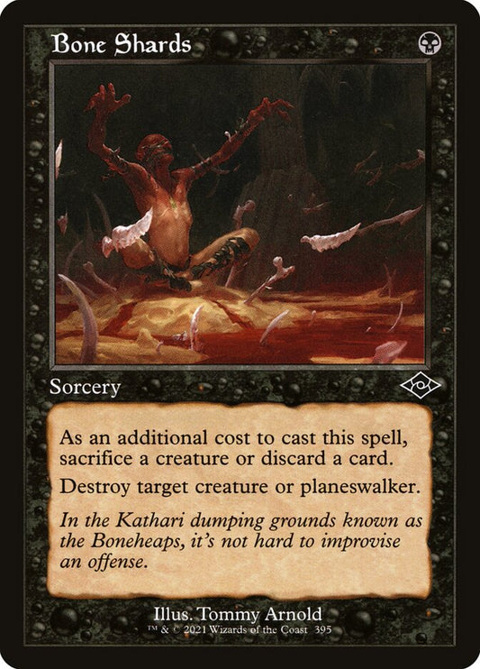 This Is An Image Of The Magic The Gathering Card Bone Shards From The Set Modern Horizons 2 - Designed By Artist Tommy Arnold