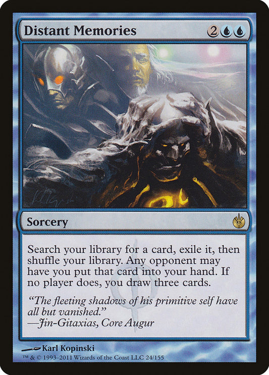 This Is An Image Of The Magic The Gathering Card Distant Memories From The Set Mirrodin Besieged - Designed By Artist Karl Kopinski