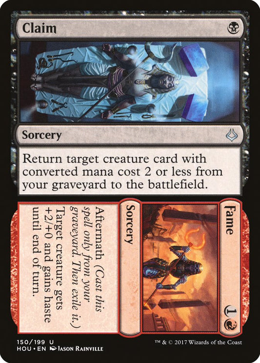 This Is An Image Of The Magic The Gathering Card Claim // Fame From The Set Hour of Devastation - Designed By Artist Jason Rainville