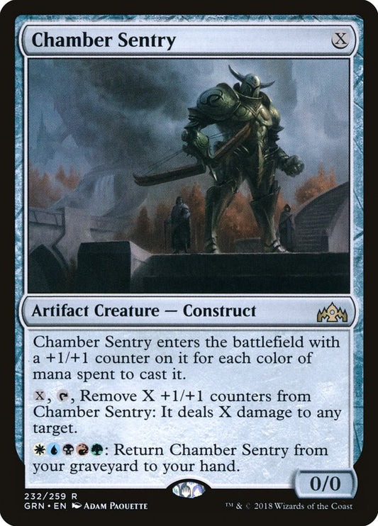 This Is An Image Of The Magic The Gathering Card Chamber Sentry From The Set Jumpstart - Designed By Artist Adam Paquette