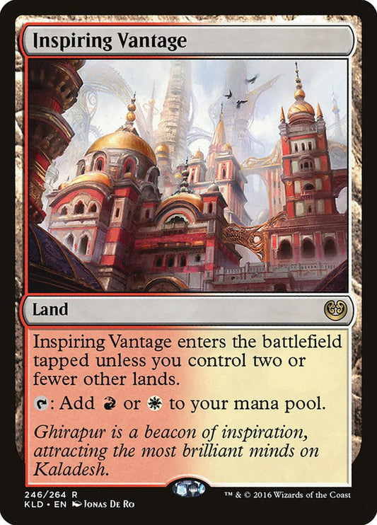 This Is An Image Of The Magic The Gathering Card Inspiring Vantage From The Set Outlaws of Thunder Junction - Designed By Artist Volkan Baǵa