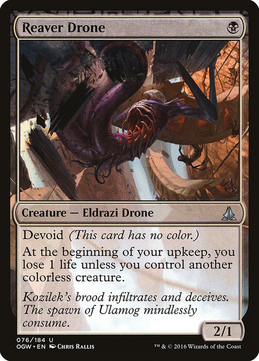 This Is An Image Of The Magic The Gathering Card Reaver Drone From The Set Oath of the Gatewatch - Designed By Artist Chris Rallis