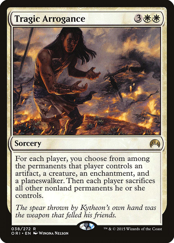 This Is An Image Of The Magic The Gathering Card Tragic Arrogance From The Set Commander 2021 - Designed By Artist Winona Nelson