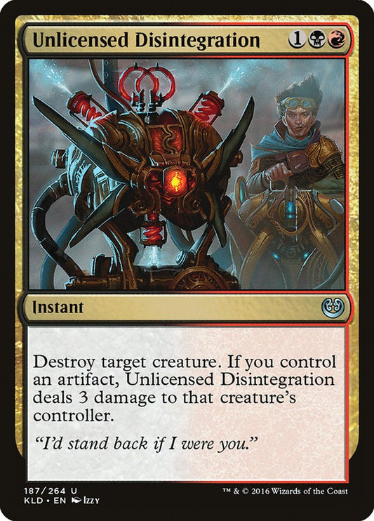 This Is An Image Of The Magic The Gathering Card Unlicensed Disintegration From The Set Double Masters - Designed By Artist Izzy