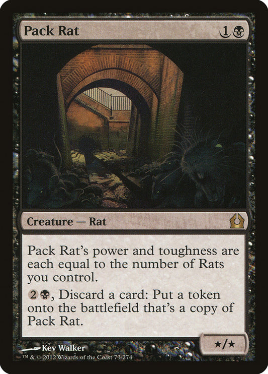 This Is An Image Of The Magic The Gathering Card Pack Rat From The Set Return to Ravnica - Designed By Artist Kev Walker